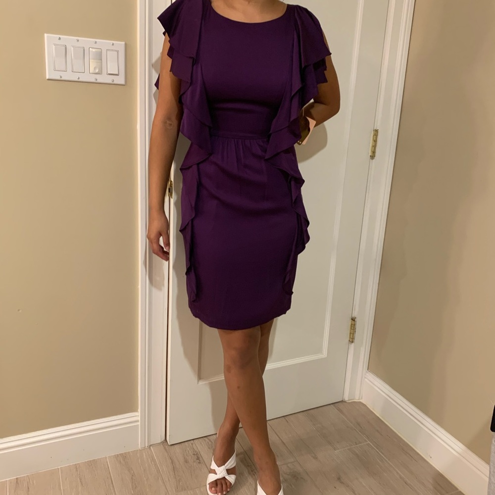 Ali Ro Purple Ruffle Dress